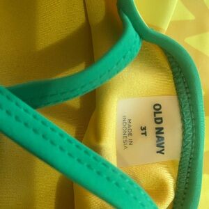 Old Navy Vibrant Yellow Swimsuit with Teal Straps